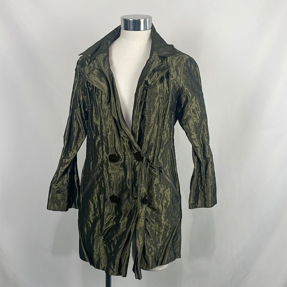 Carlisle Shiny Green Zip Nylon Jacket